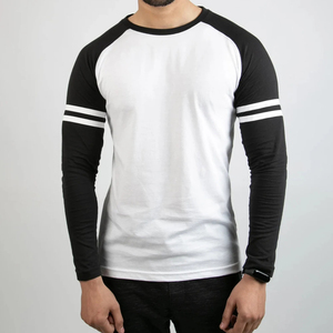 High Quality Men's Solid <b>Long</b> Sleeve T-Shirts 100% Cotton Breathable Quick Dry Custom Logo OEM Service High Street Fashion - Product Image 4