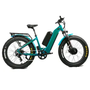Vélo électrique 26 pouces à pneus larges 48V 15Ah double batterie au lithium e VTT 500W 1000W double moyeu arrière vélo électrique