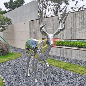 Escultura de Ciervo de Acero Inoxidable para Jardín, Adorno de Exterior, Decoración Personalizada con Forma de Animal - Product Image 1