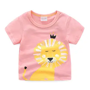 Wholesale 2019 Girls Fashion T Shirts 98% Cotton 2% Spandex Printed O-neck Fashion kid top