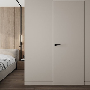 Diseño de puerta de habitación oculta Puerta de madera maciza moderna invisible oculta blanca Puerta de descarga interior - Product Image 2