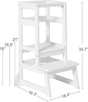 Tour d'apprentissage pliable en bambou convertible JQ Escabeau réglable pour cuisine Escabeau debout tour échelle chaise