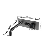 Robinet de lavabo mural en laiton, monocommande, cartouche céramique, eau chaude et froide, design moderne et minimaliste pour vasque de salle de bain