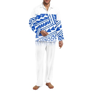 <span class=keywords><strong>Pigiama</strong></span> da <span class=keywords><strong>uomo</strong></span> in poliestere di alta qualità con stampa su richiesta cultura polinesiana in stile samoano personalizzato di ultima progettazione - Product Image 5