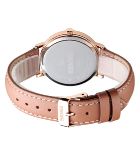 Skmei 1463 fashion simple design support <span class=keywords><strong>orologio</strong></span> <span class=keywords><strong>da</strong></span> donna al quarzo in pelle impermeabile con logo personalizzato - Product Image 4