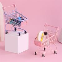 Mini chariot de supermarché de simulation pour enfants créatif petit chariot de stockage de modèle de puzzle de jouet de maison de fille