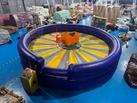 Toro Mecánico Inflable de PVC para Interiores/Exteriores, Juego de Fiesta con Diseño Impermeable y Capacidad de 400 kg para Eventos en Centros Comerciales