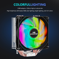 Refroidisseur CPU RGB fiable Snowman, 4 caloducs, conception durable, roulement à billes, dissipateur thermique en cuivre et aluminium, ventilateur multicolore de 120 mm