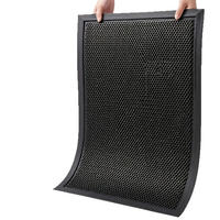 Tapis de sol en maille élastique noire, flexible, en filet extensible, à grille alvéolée, pour entrée, garage, atelier, vente en gros, taille personnalisée