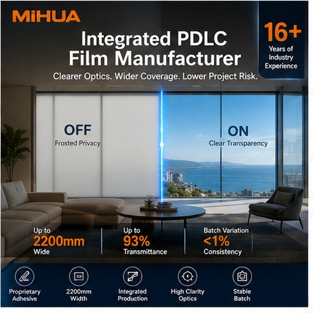 Electric PDLC Smart Film Transparent Frosted Switchable Glass Film Instant Privacy Energy Saving