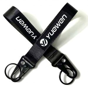 Bracelet en nylon tissé personnalisé avec mousqueton en alliage bec d'aigle et anneau porte-clés - Product Image 1