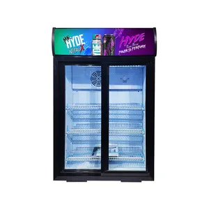 2 유리 슬라이딩 도어가있는 Meisda SC105L 105L 슈퍼마켓 음료 음료 식품 디스플레이 냉장 기기