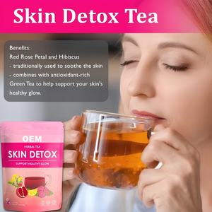 Té Herbal Detox para la Piel OEM con Rosa y Hibisco - Favorece un Brillo Saludable, Té Verde Orgánico 15 Bolsitas - Product Image 2