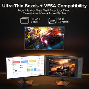 Monitor da Gaming Curvo Koorui G2421V 24 Pollici 2K 180Hz IPS LED Senza Sfarfallio con 99% di Gamma Cromatico e Tempo di Risposta di 1ms per Giocatori PC - Product Image 5