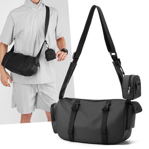 Men's Crossbody Bag Large Capacity Adjustable Strap Solid Color Fitness Travel Shoulder Bag - Product Image 1