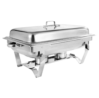 Liyunda – Ensemble de chauffe-plats et de réchauds de buffet en acier inoxydable 9L avec cadre pliable pour mariages, fêtes, banquets et événements traiteur