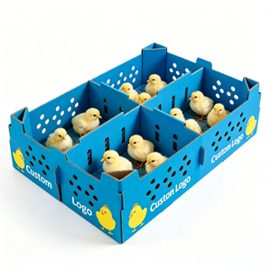 Boîtes en carton ondulé vierges avec trous d'aération, boîte d'emballage pour animaux de ferme, pour poulets, lapins, petits animaux, expédition en gros - Product Image 1