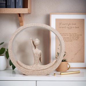 Statue de femme en yoga en grès, sculpture zen moderne, figurine de yoga pour la méditation, décoration de maison, bureau, bibliothèque, cadeaux abstraits - Product Image 3