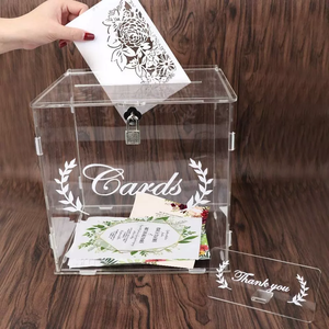 clear s <strong>Donation</strong> Box With Lock Acrylic <strong>Cards</strong> Wishing Well Box - Product Image 6