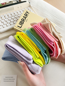 Remould bán buôn thời trang màu rắn màu đồng bằng vớ giản dị phụ nữ <span class=keywords><strong>cotton</strong></span> quý Slouch vớ bán buôn - Product Image 3