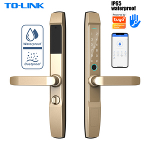 Serrure intelligente coulissante en aluminium Tolink Gold RFID avec code, empreinte digitale et multi-authentification Tuya TTLock, en alliage de zinc, étanche IP65 - Product Image 1