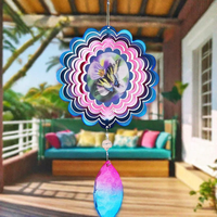 Ornement de Noël 3D Papillon Suspendu en Acier Inoxydable Électroplaqué Spirale à Sublimation Personnalisable avec Logo - kikusui