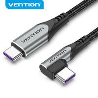 Câble USB 2.0 C vers C Vention 5A, câble USB-C vers USB-C 100W, câble USB-C rapide, style à angle droit