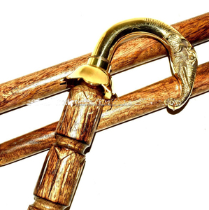 Bastón de madera para caminar, artesanías de madera, latón, encantador, hecho a mano, precio NORMAL - Product Image 2