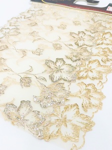 2024 Hot Selling Luxury Gold Stamping <strong>Lace</strong> Trim Flowers <strong>Net</strong> <strong>Lace</strong> for Clothing Dress - Product Image 2