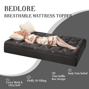<span class=keywords><strong>Surmatelas</strong></span> pour le mal <span class=keywords><strong>de</strong></span> dos, viscose matelassée ajustée en <span class=keywords><strong>bambou</strong></span>, couvre-matelas avec dessus d'oreiller - Product Image 4