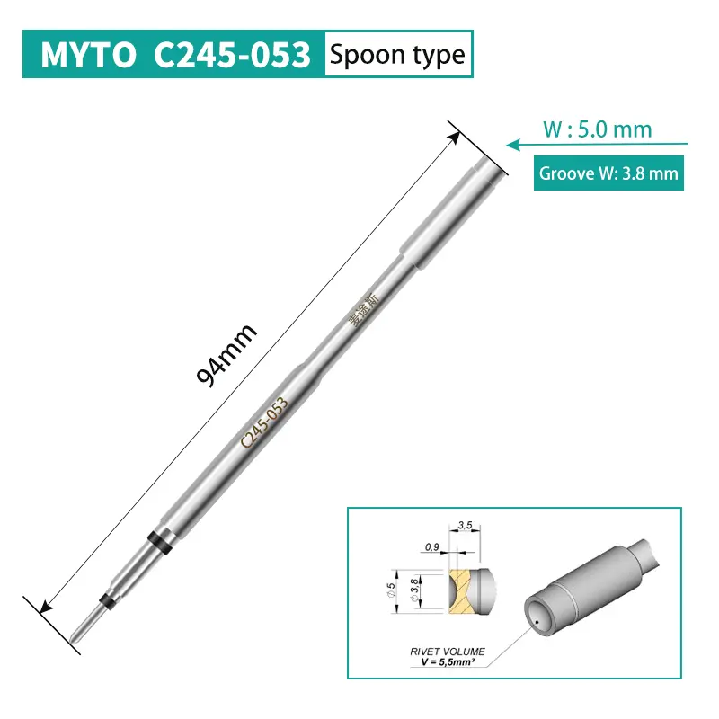 Myto C245-914 913 123 966 955 752 pontas de ferro de solda universal para estação de solda JBC modelo especial cabeça de solda T245