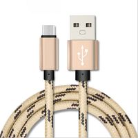 Cordon de chargeur de téléphone micro USB 3ft 6ft 10ft câble de données tressé en nylon à charge rapide PVC cuivre pur Micro Type C pour ordinateur