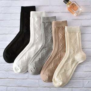 Autumn Winter New Customised White Tube <b>Socks</b> for Women Wholesale Hygroscopic Sweating Solid Color Knitted - Product Image 2