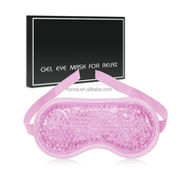 Masque oculaire personnalisé en gel doux avec perles de gel, réglable, pour thérapie chaude et froide, réutilisable, masque rafraîchissant en gel, compresse de glace
