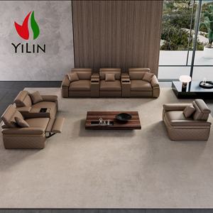 Modernes 6-Sitzer Leder Sofa Set mit Elektrischer Relaxfunktion, Ausziehbarer Massagefunktion für Heimkino und Wohnzimmer (3+2+1 Sitzplätze) - Product Image 1