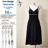 Robe de soirée sur mesure en velours noir pour femme, col en V, ornée de cristaux, cadeau VIP, tenue de soirée haut de gamme, service de couture