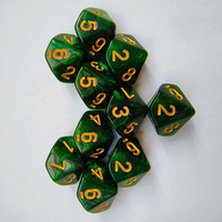 Hot DND Dice Set 0-9 Acrylique Polyédrique Carré Dés 10 Pcs pour RPG Jeux de Rôle pour Donjon et Dragons D & D