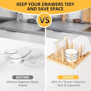 Bamboo Dish <b>Rack</b> Kitchen Drain <b>Rack</b> Multi Functional <b>Plate</b> Storage <b>Rack</b> With Stand For Home Use - Product Image 5