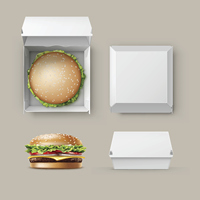 Caja para Hamburguesas de Cartón Corrugado, Diseño de Marca con Logotipo Personalizado, Ecológica, Hecha con Materiales Reciclados, Moderna, para Comida para Llevar
