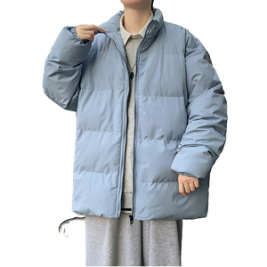 Chaqueta de Invierno para Hombre, de Alta Calidad, con Cuello Alto, Color Sólido, Corte Holgado Informal, Cálida, con Capucha y Cierre - Product Image 3