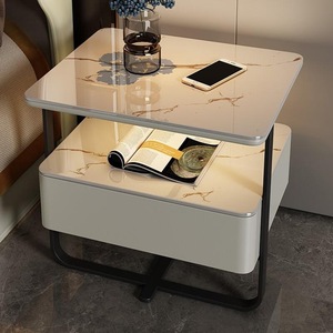 Table d'appoint intelligente haut <span class=keywords><strong>de</strong></span> gamme pour la maison, avec plateau en céramique frittée, serrure <span class=keywords><strong>de</strong></span> sécurité à empreinte digitale et éclairage LED décoratif. - Product Image 3
