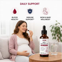 Gouttes liquides multivitaminées prénatales personnalisées en usine : Fer chélaté, Folate, DHA, Vitamine D3 – Soutien nutritionnel complet pour la grossesse