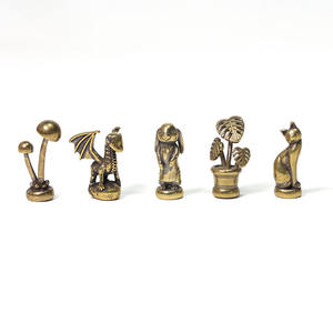 BECORA mignon Mini animaux et plantes Figurine charnière tête décor en laiton massif charnière magnétique tête Topper pour porte charnière décor - Product Image 2