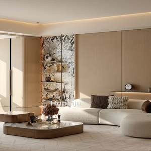 Mesa de Comedor Ovalada de Diseño Italiano Moderno y Sencillo con Arte Irregular para Gabinetes de Sala de Estar - Product Image 1