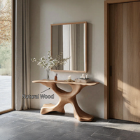 Table console moderne en bois massif naturel fait main 2026 pour la décoration intérieure, l'entrée, les meubles d'appartement, sur mesure