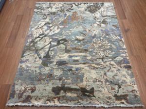 Alfombra abstracta hecha a mano de viscosa de lana moderna, pila alta, Reversible, ecológica, duradera, decoración de suelo de lujo - Product Image 6