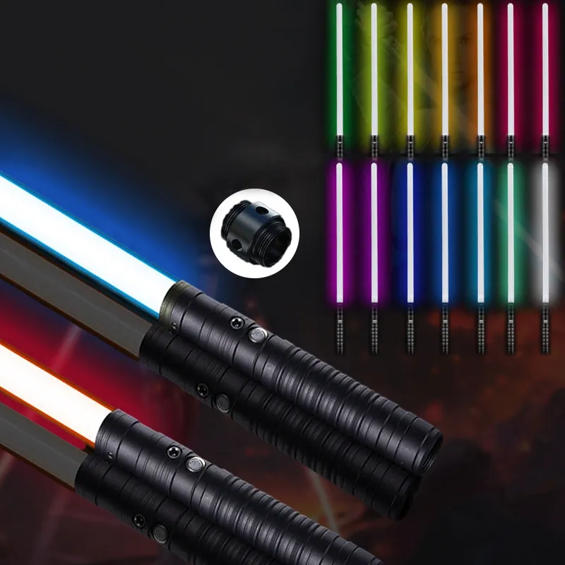 High quality Two in One 16 color change RGB Metal Hilt Light Saber Sword Toys for kids cosplay