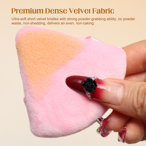 Éponge de maquillage triangulaire 3D en velours personnalisée pour poudre libre, applicateur de poudre fixatrice, éponge corporelle en peluche pour le maquillage - Product Image 3