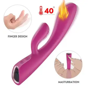 Hot Sell High Quality Silicone Female Masturbation High Speed 9 Frequency Heating Dildo G-spot Rabbit Massage Vibrator