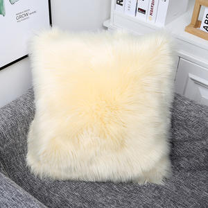Faux Fur Schapenvacht Sierkussen Cover 18X18 Set Van 2 Merino Stijl Super Zachte Pluizige Kussen Fuzzy Kussen gevallen - Product Image 6